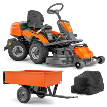 Husqvarna Traktor Rider R 214Ts - Zestaw promocyjny z przyczepką i pokrowcem