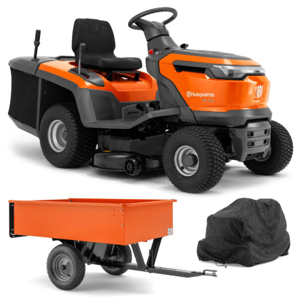 Husqvarna Traktor ogrodowy TC 114 - Zestaw promocyjny z przyczepką i pokrowcem