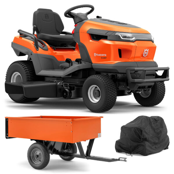 Husqvarna Traktor ogrodowy TS 220T - Zestaw promocyjny z przyczepką i pokrowcem