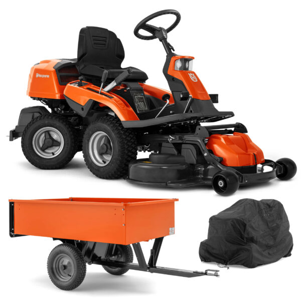 Husqvarna Traktor Rider R 216T AWD - Zestaw promocyjny z przyczepką i pokrowcem