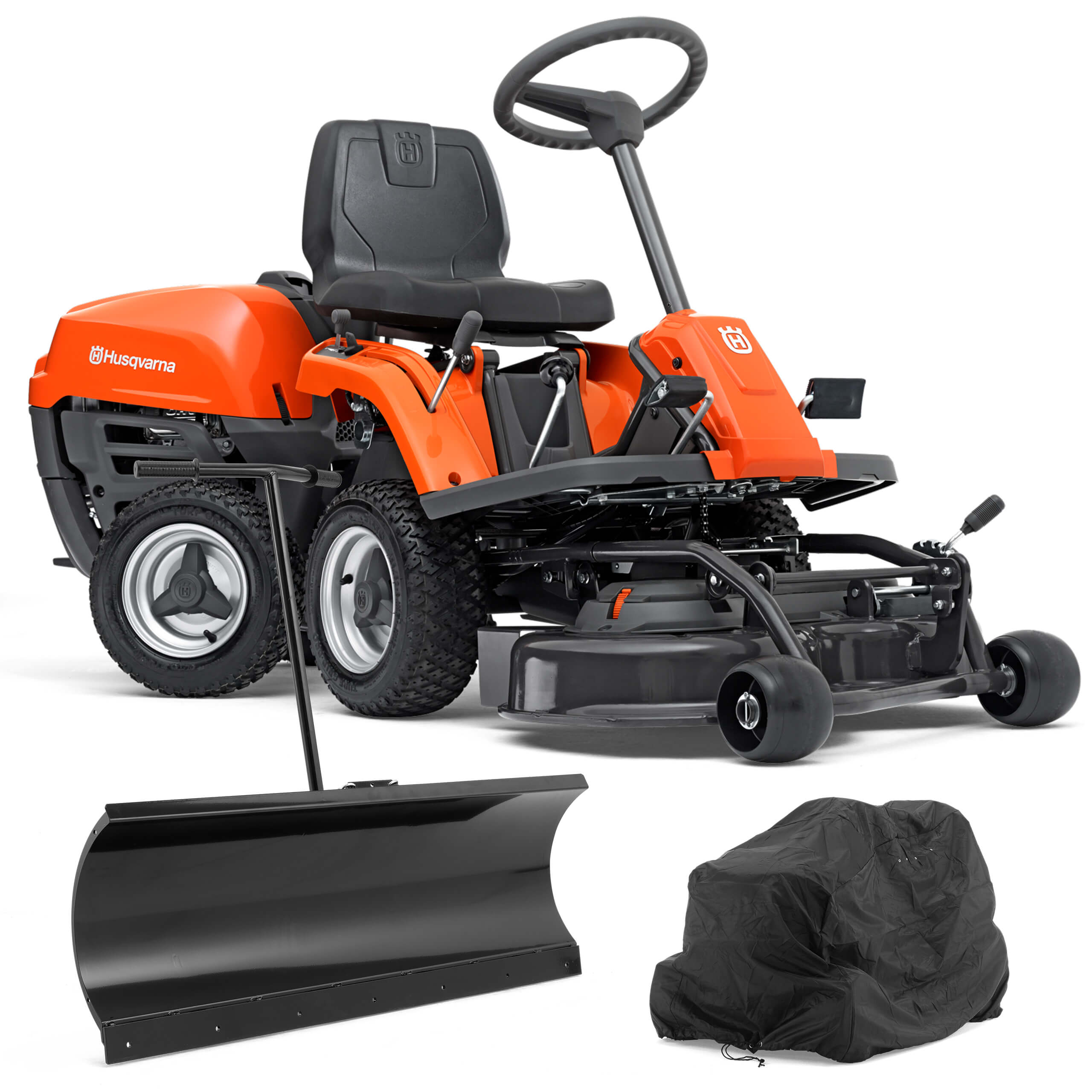 Husqvarna Traktor Rider R 112C5 – Zestaw promocyjny z lemieszem i pokrowcem Husqvarna Traktor Rider R 112C5 – Zestaw promocyjny z lemieszem i pokrowcem